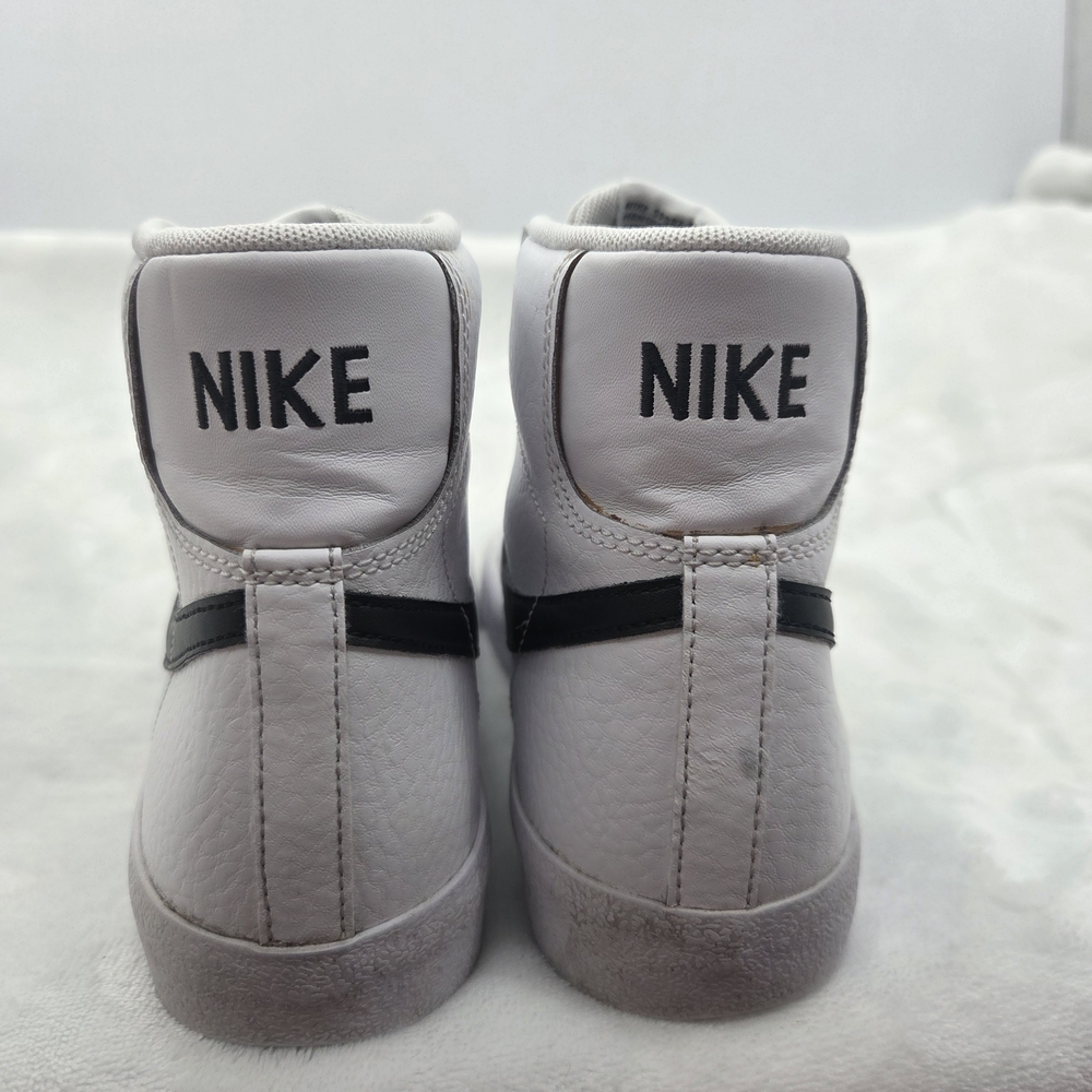 Nike Blazer Mid White Black Leather High Top Sneakers Youth‎ 6Y Unisex - Picture 9 of 11